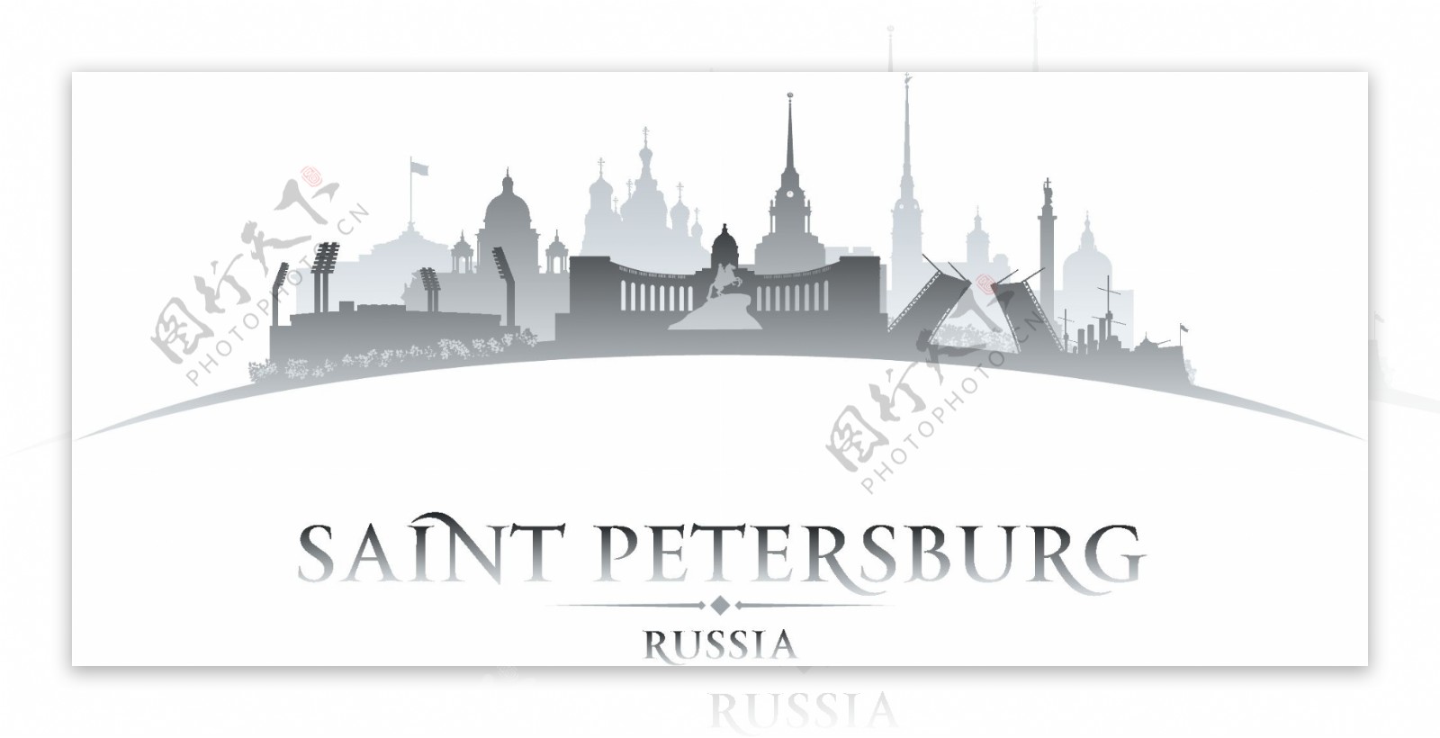 圣彼得堡城市剪影图片