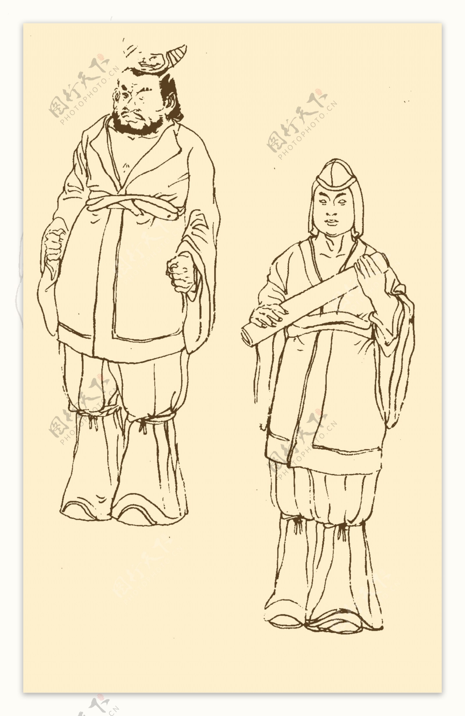 中国古代服饰白描