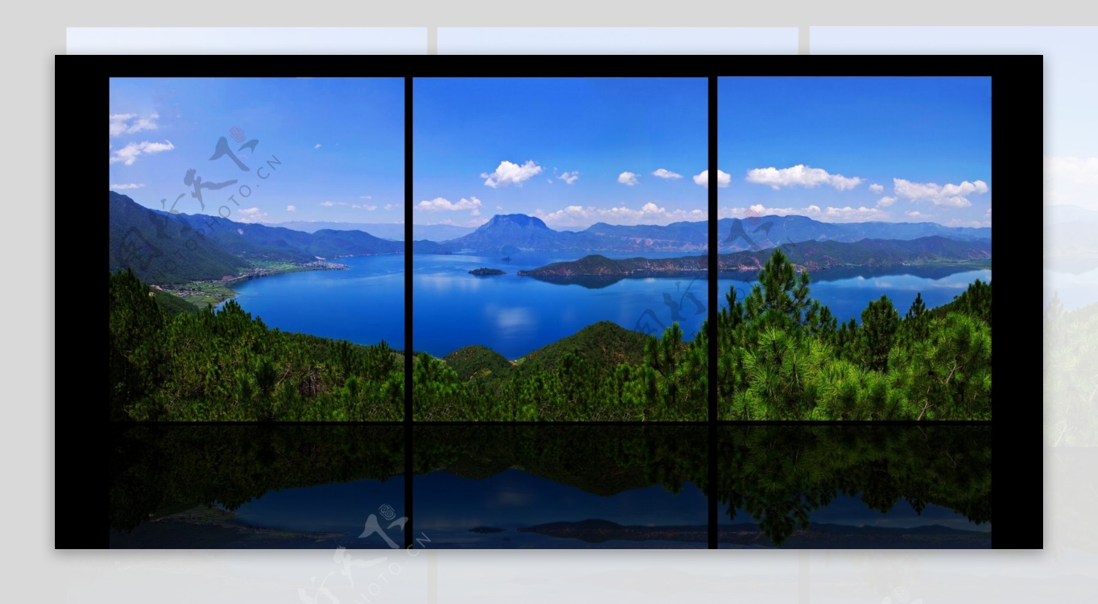 无框画泸沽湖摄影图片