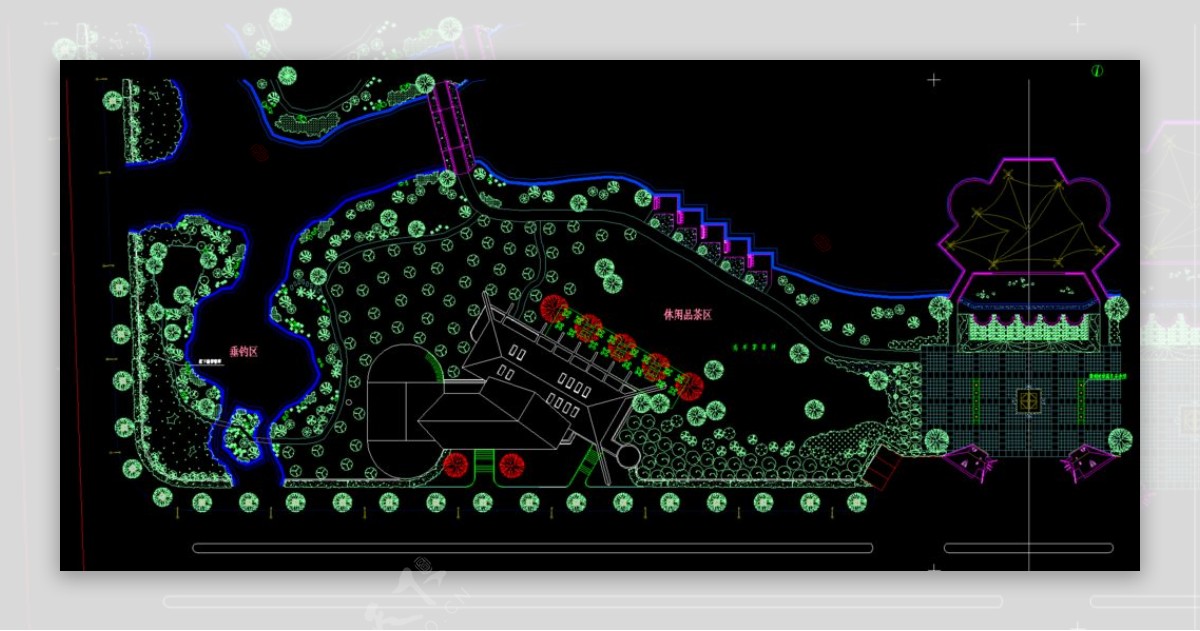 公园景观西南部绿化详图图片