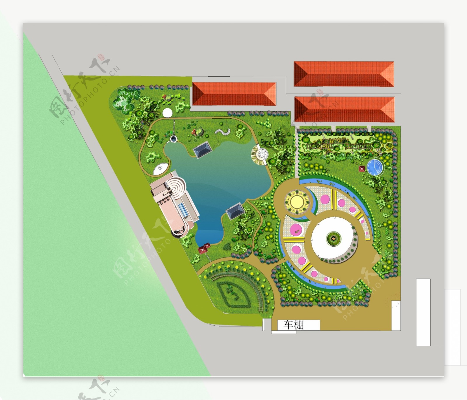 小游园绿化平面图图片