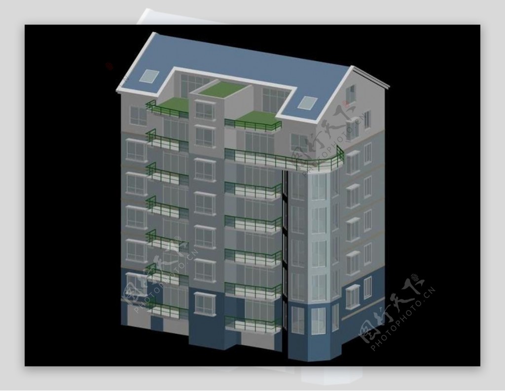 3d灰色建筑模型
