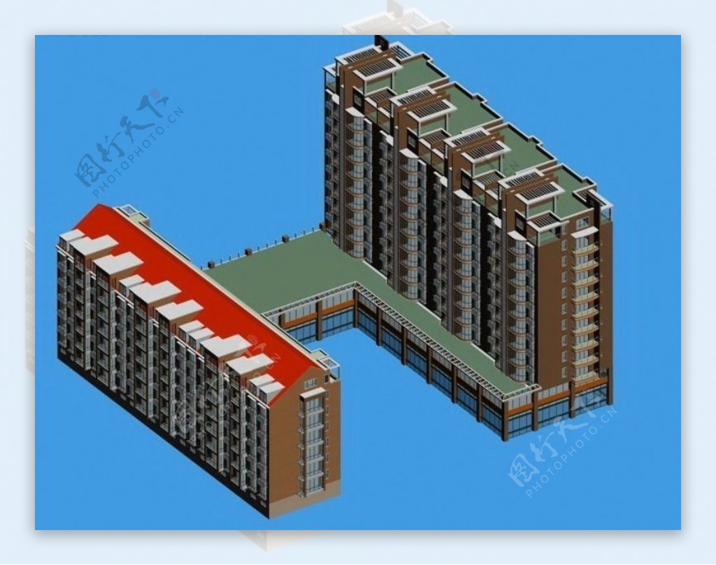 多层住宅建筑群3d模型