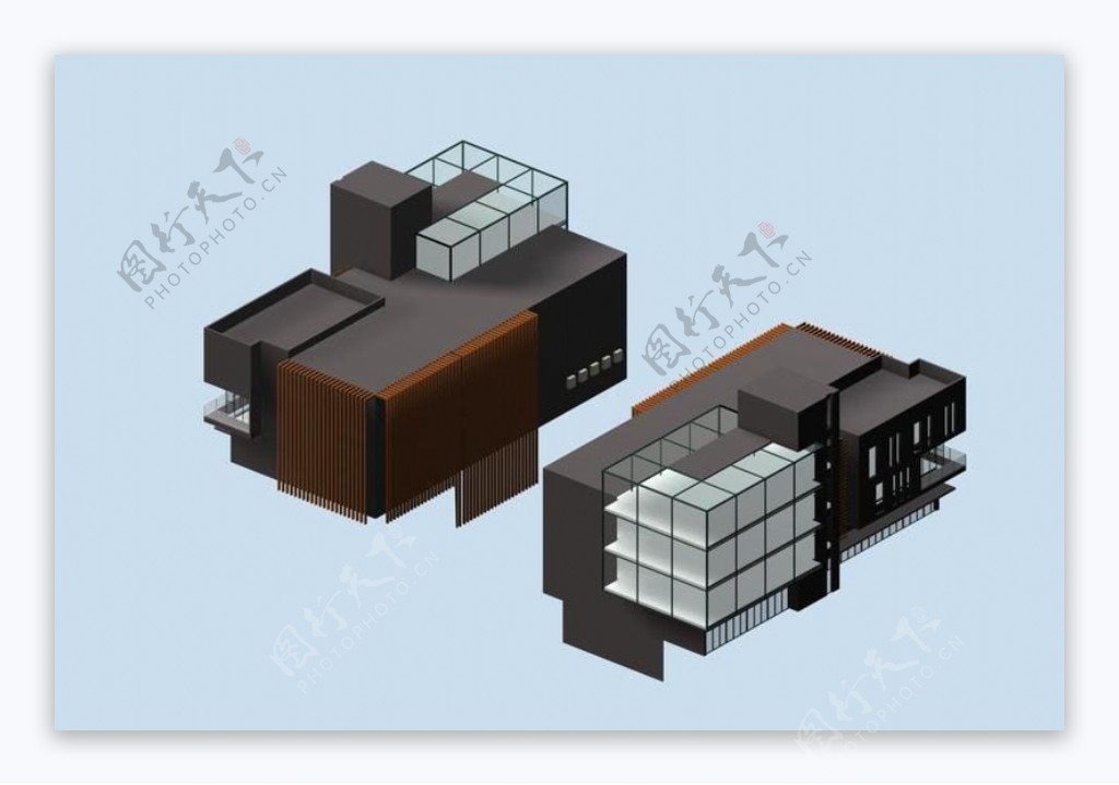 方块小公建建筑3D模型