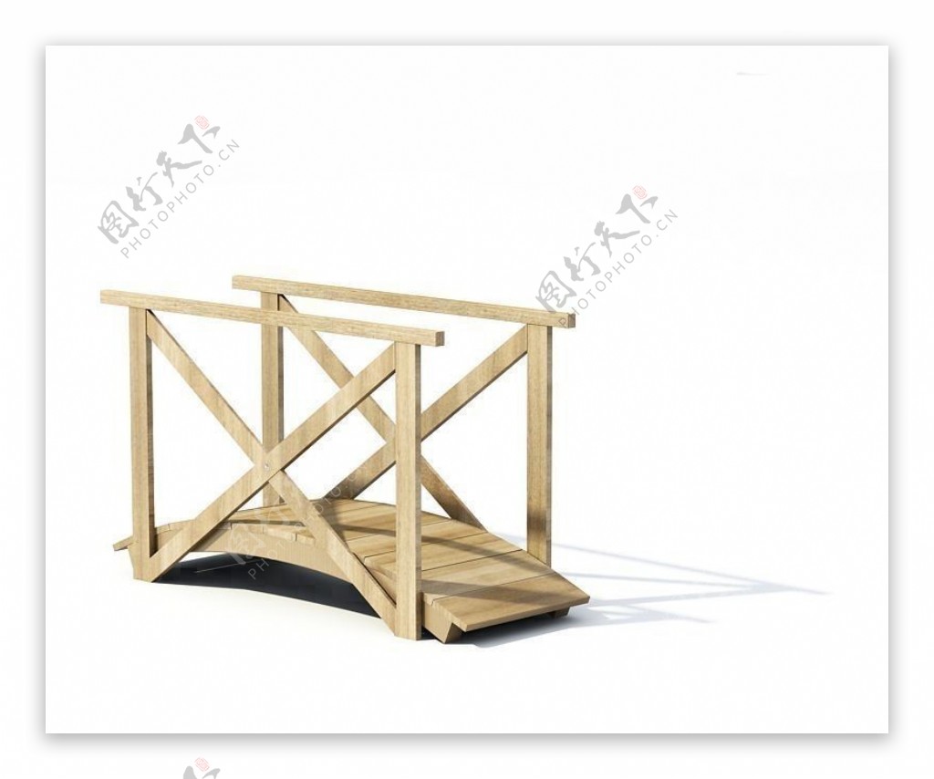精美木拱桥三维模型