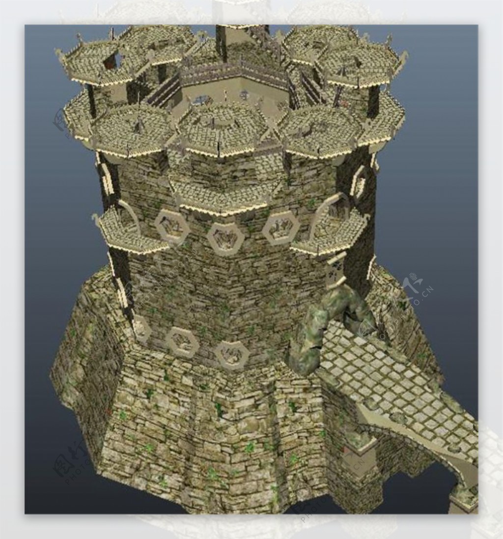 城防建筑游戏模型
