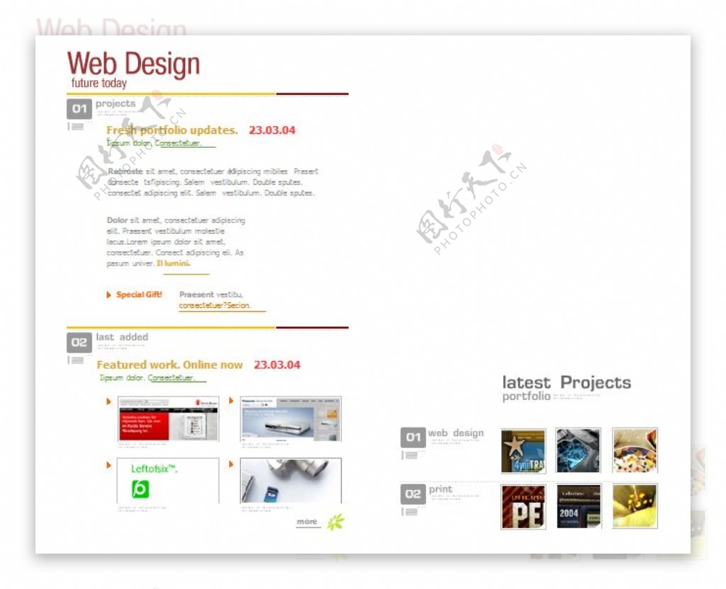 简洁网页设计flash网站模板