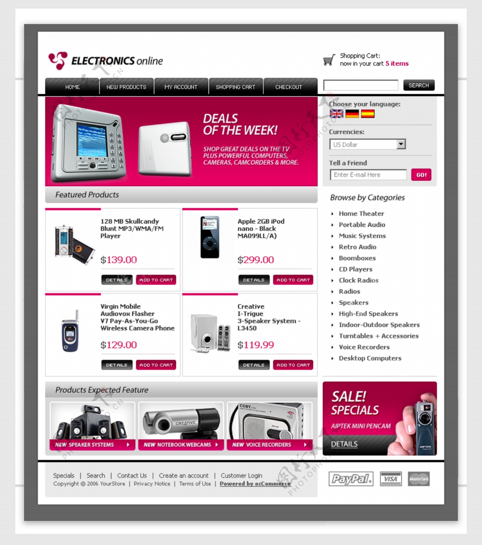 电子产品在线销售网页模板