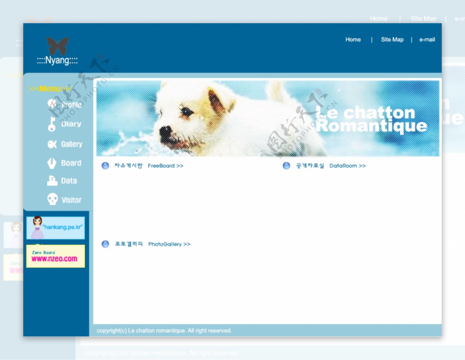 韩国个人宠物网页模板
