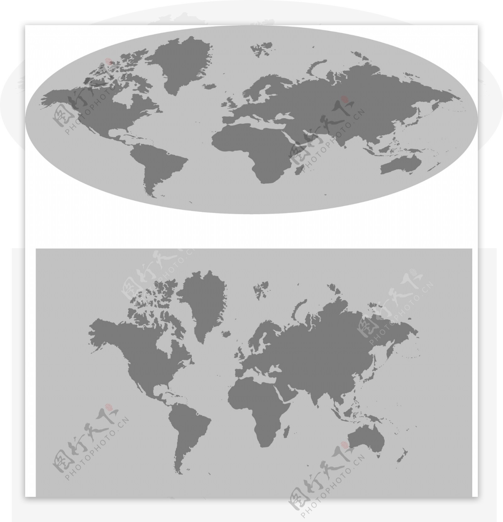 免费矢量环球世界地图