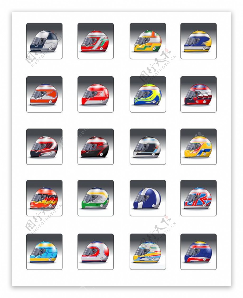 赛车头盔系列图标下载