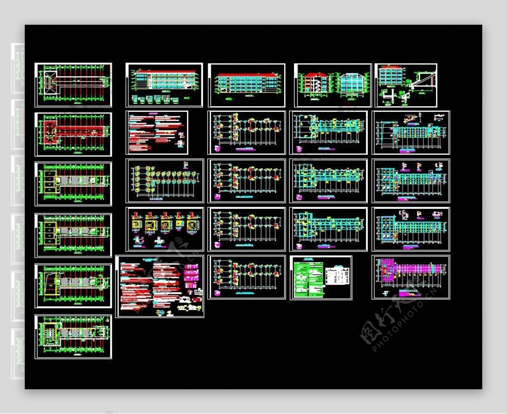 某中学教学楼全套施工图cad图纸
