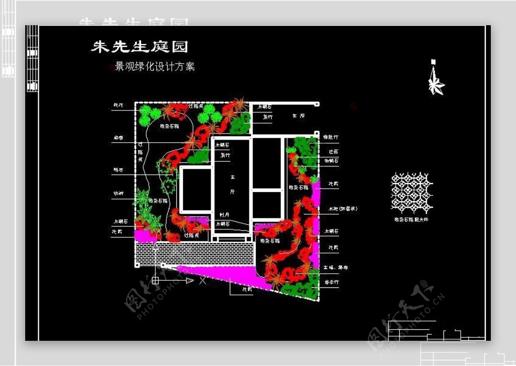 某私家别墅绿化设计图