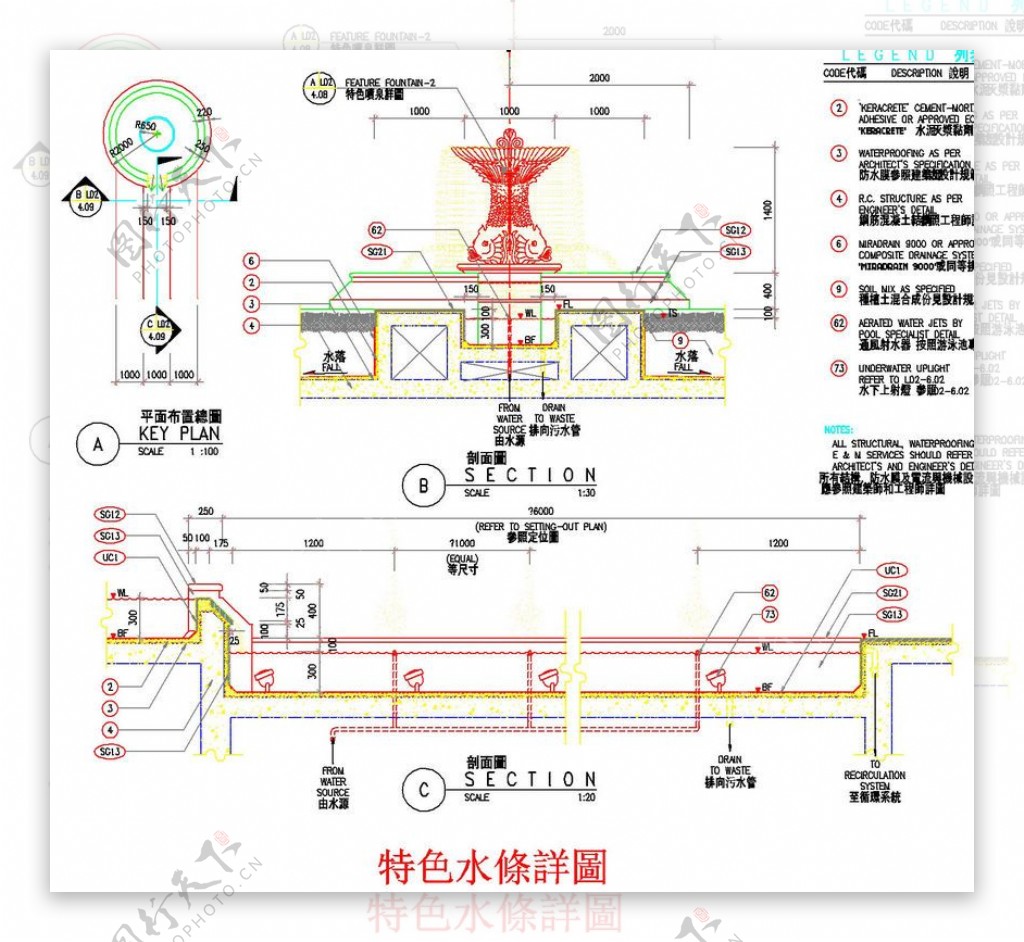 喷泉cad图稿详图