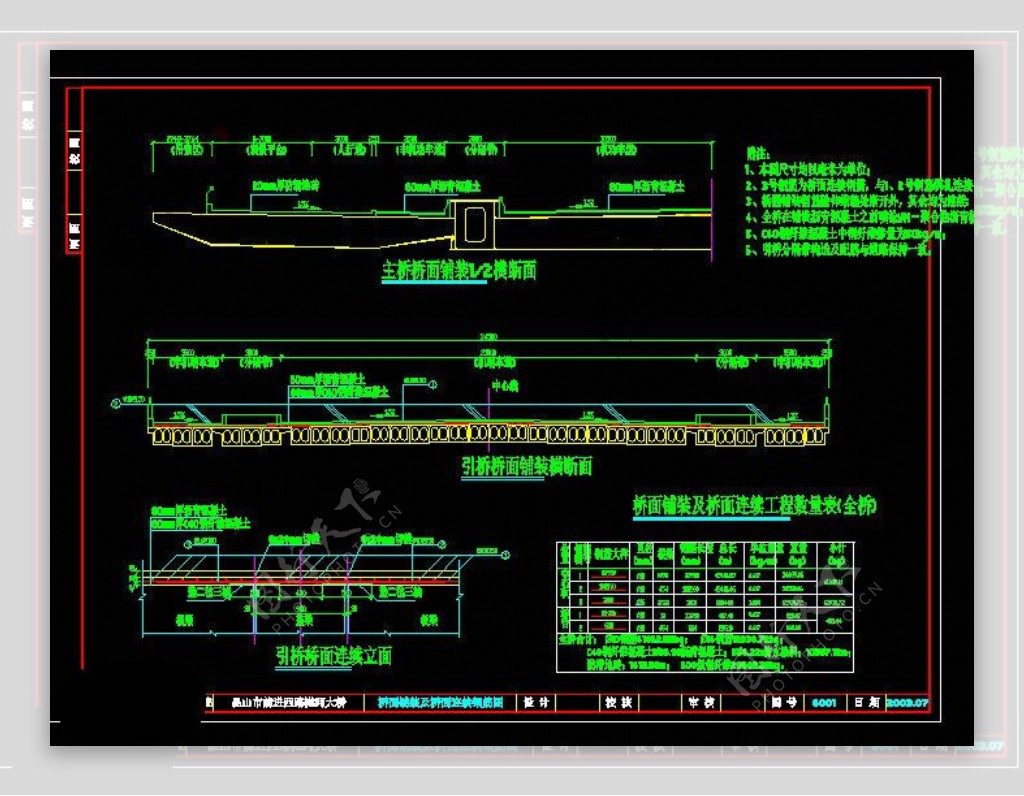 桥面铺装及桥面连续钢筋图
