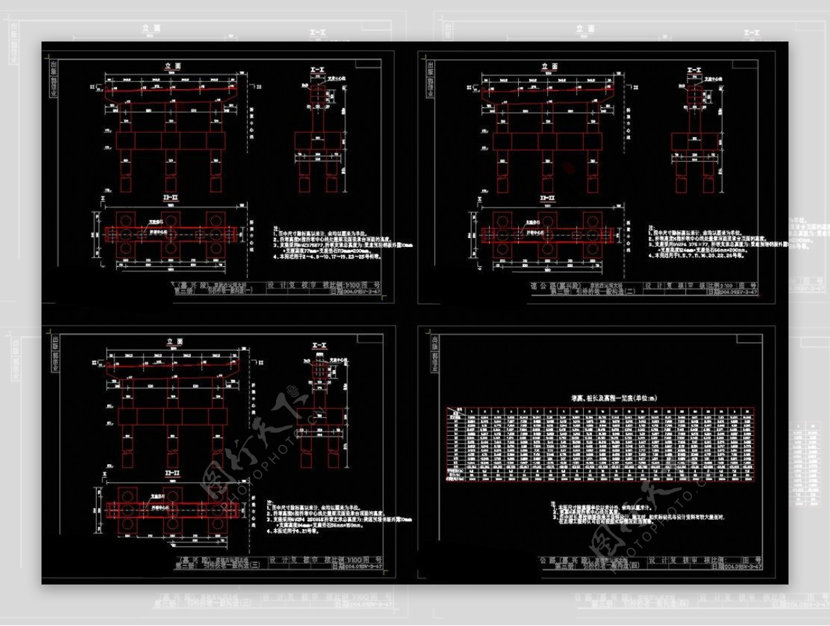 引桥桥墩构造图cad图纸