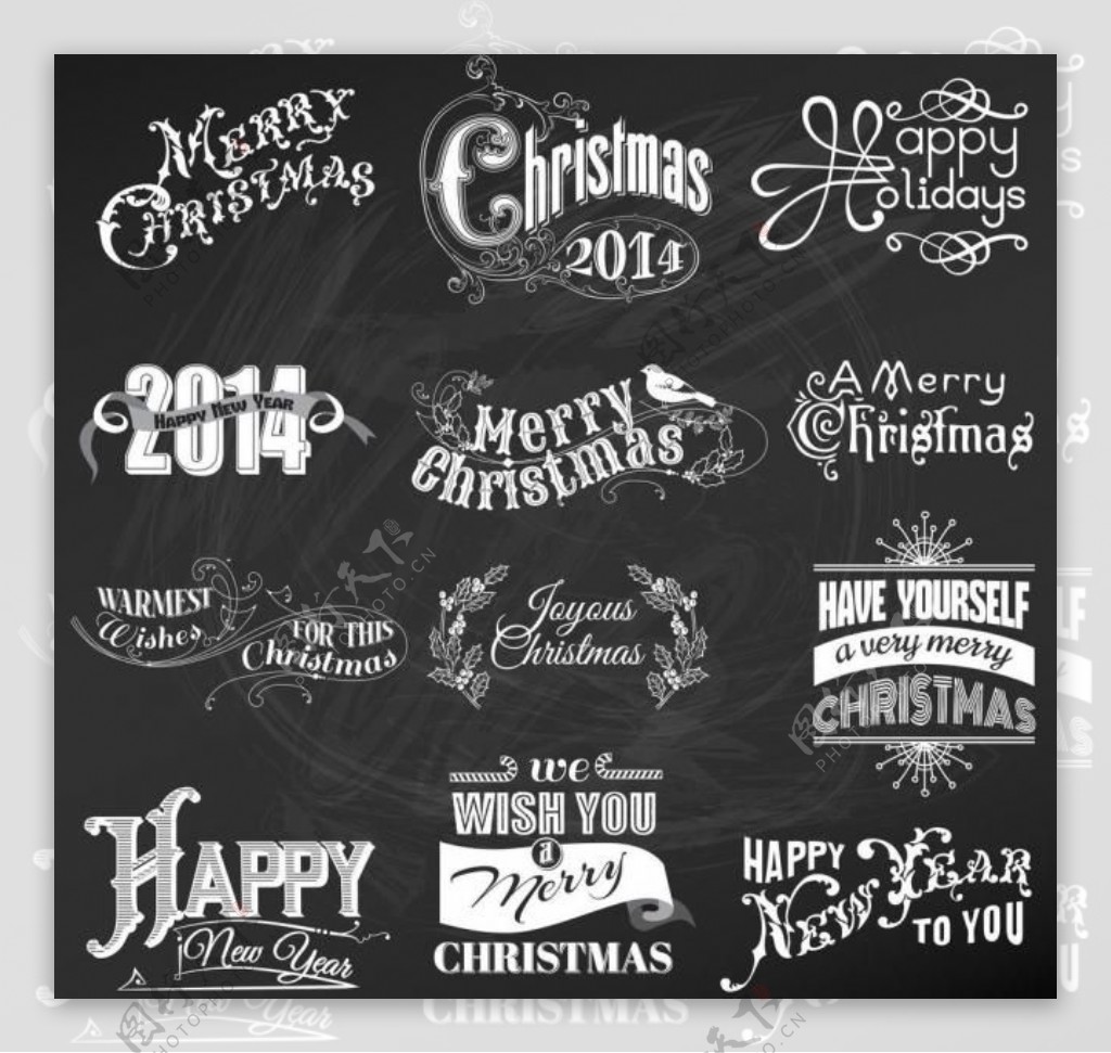 圣诞节英文手写字体图片