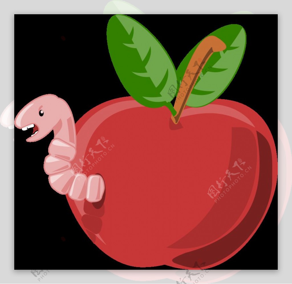 卡通苹果蜗杆