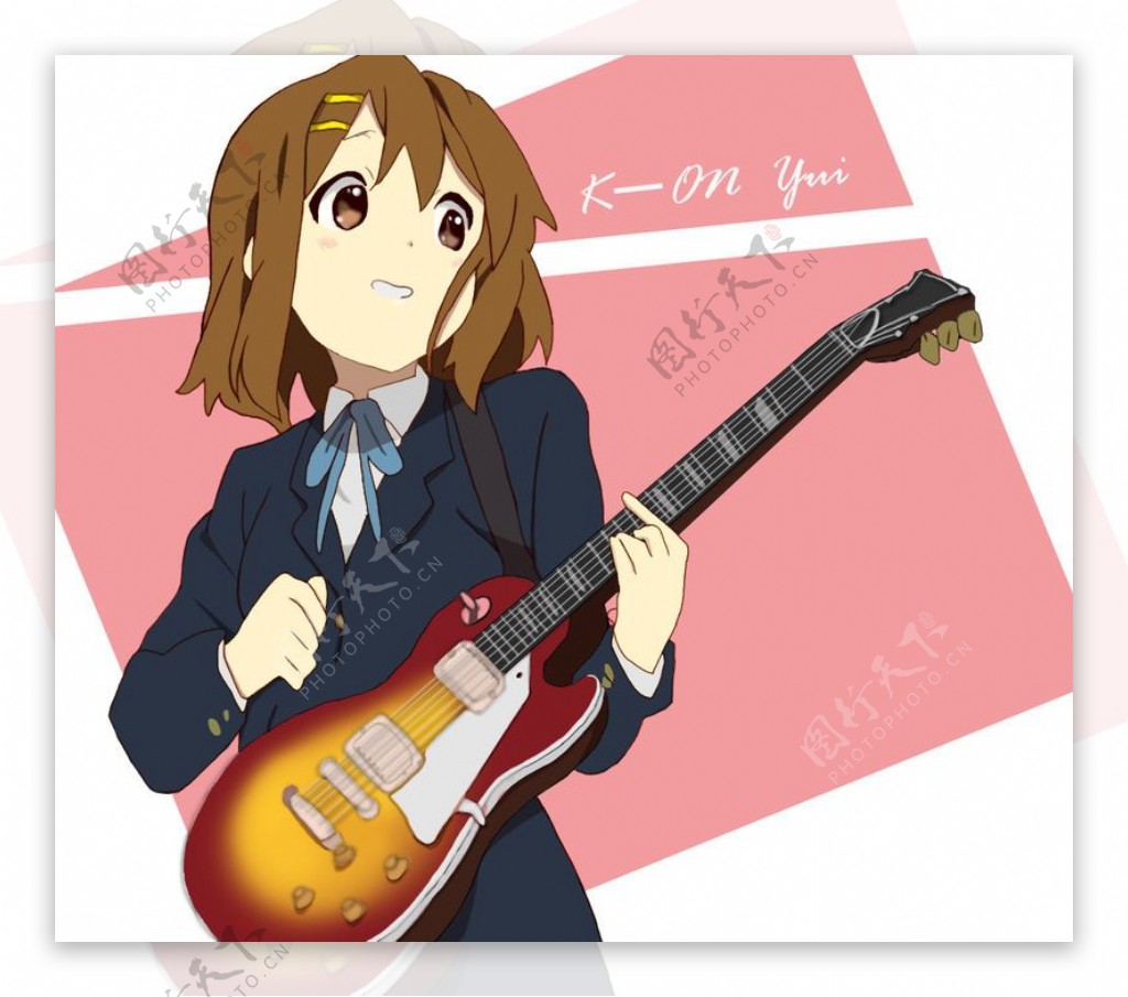弹吉他的动漫少女高清电脑壁纸-壁纸高清