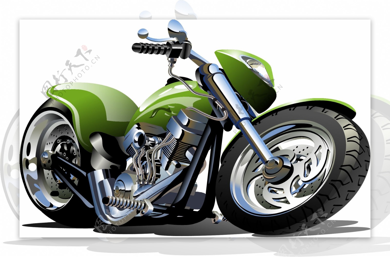绿色摩托车