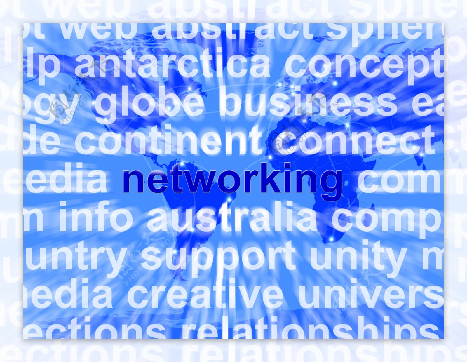 网络词语在世界背景显示的关系和沟通