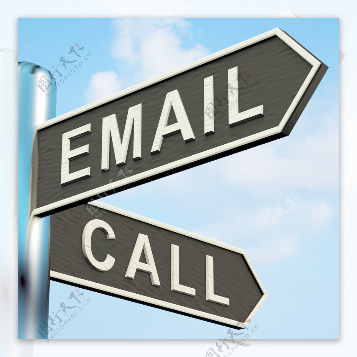 发邮件或打电话的一个路标的方向