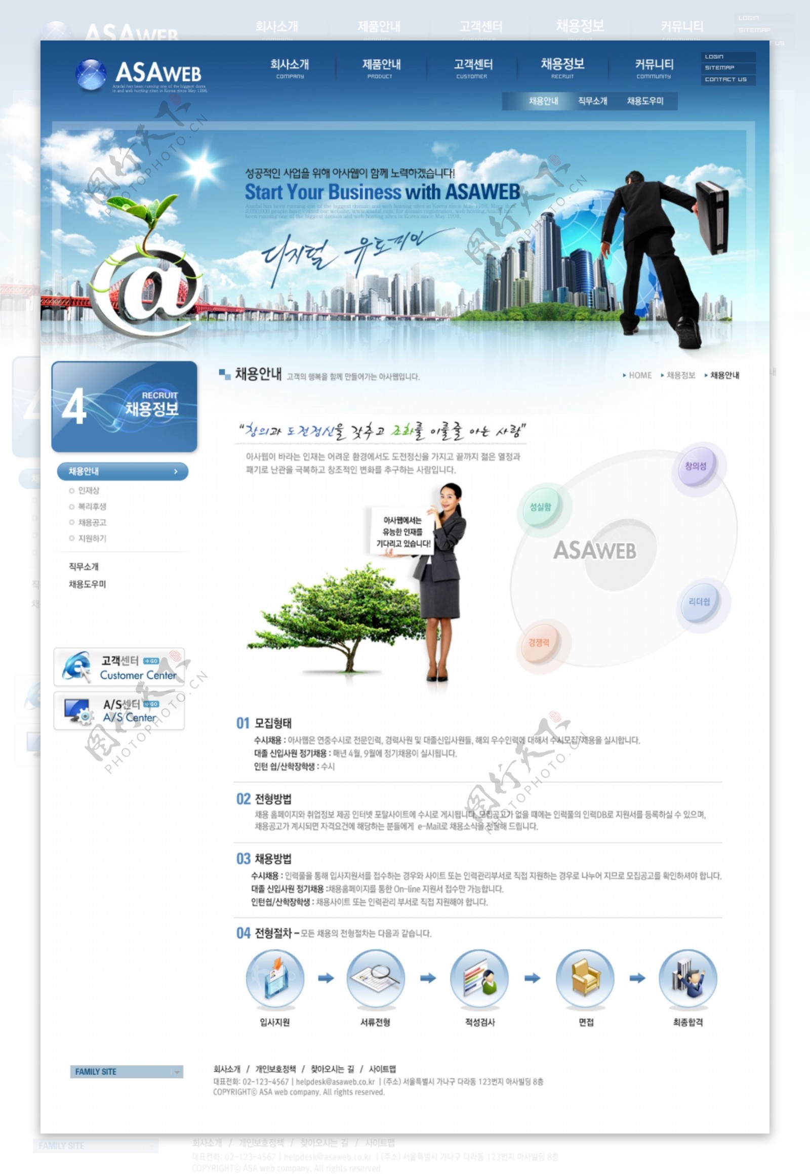 蓝色商务信息公司网页模板