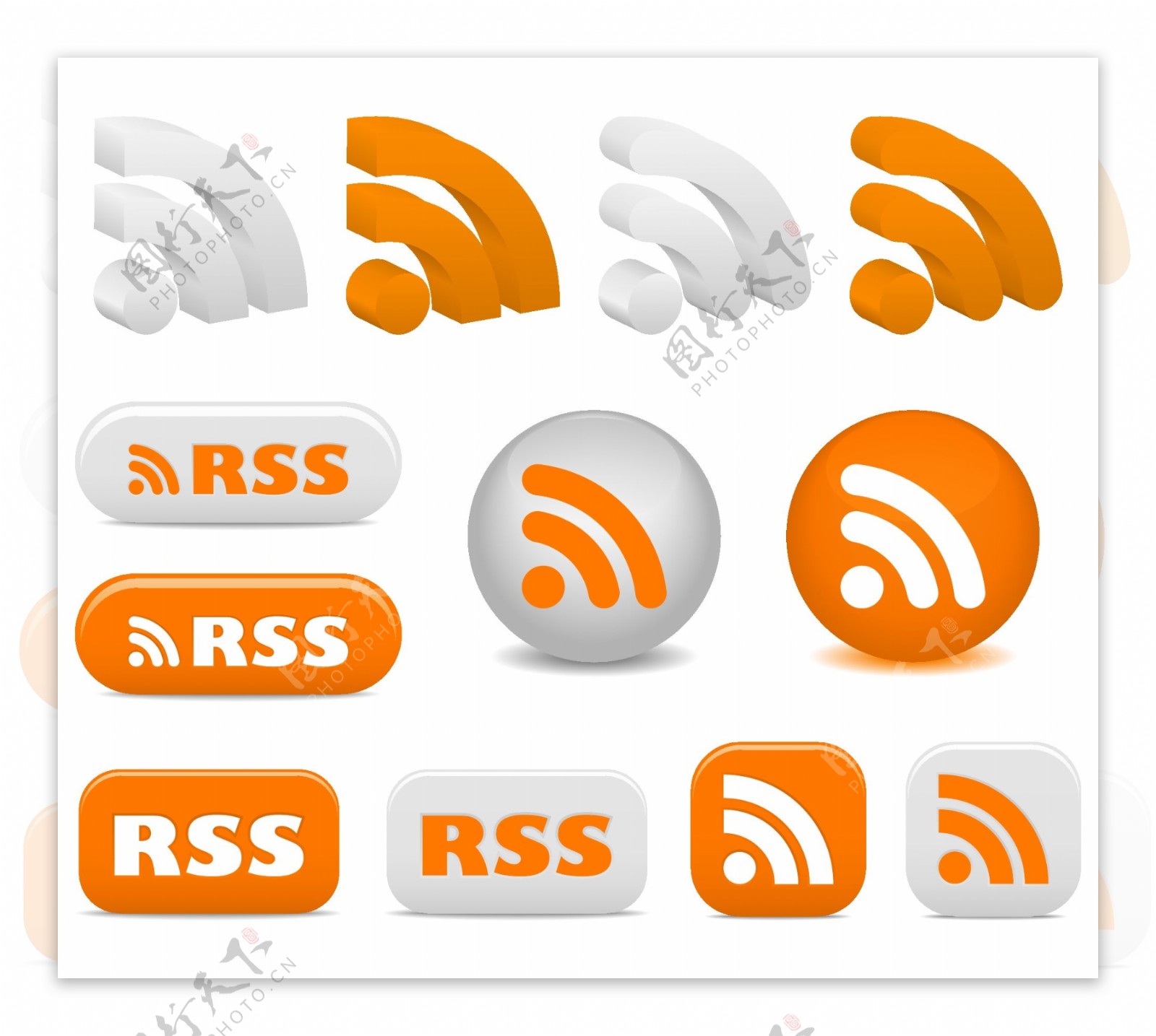 RSS订阅图标矢量图下载