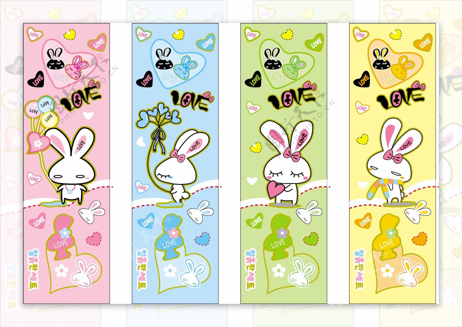 韩国可爱卡通兔子矢量图下载