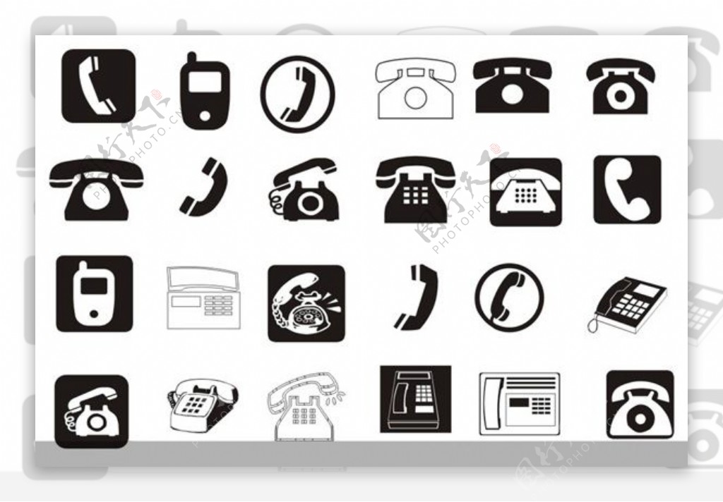 各种电话标志设计矢量素材