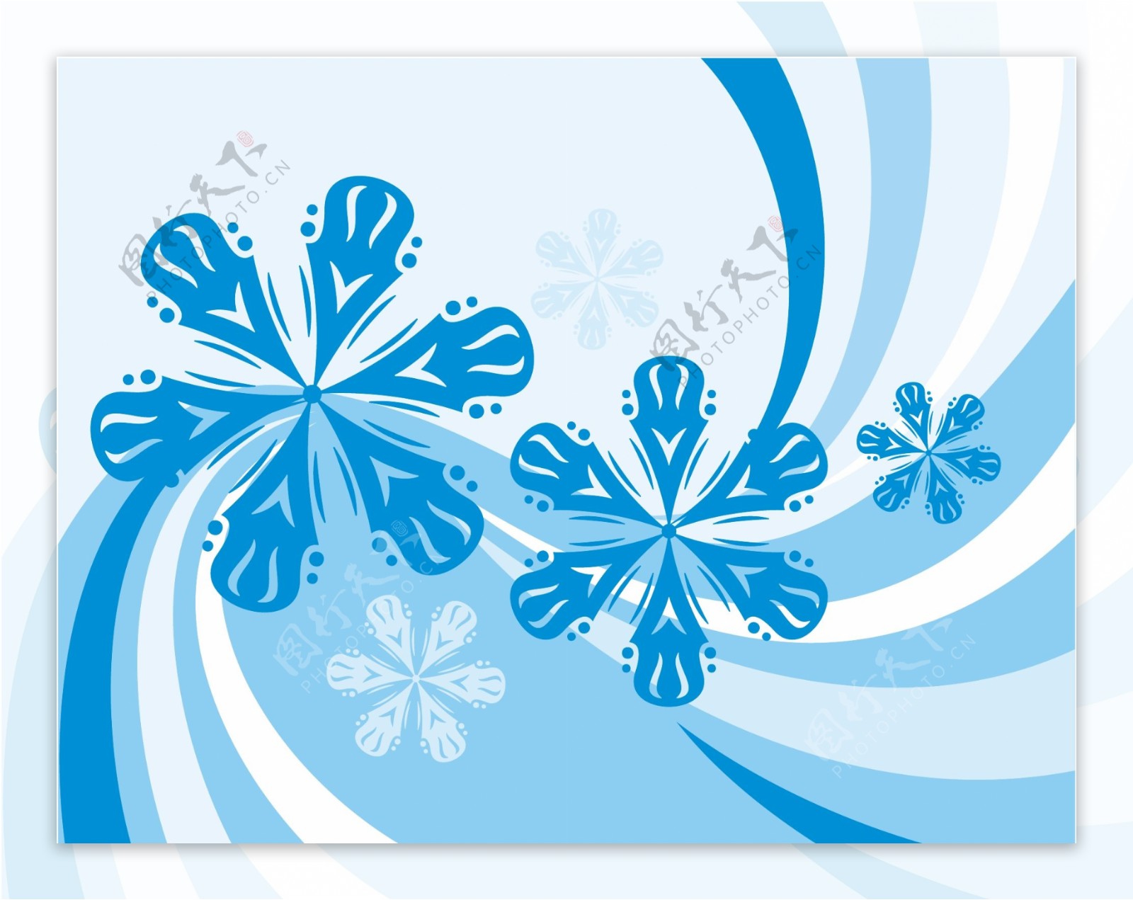 美丽的宝蓝色冬季花纹图片