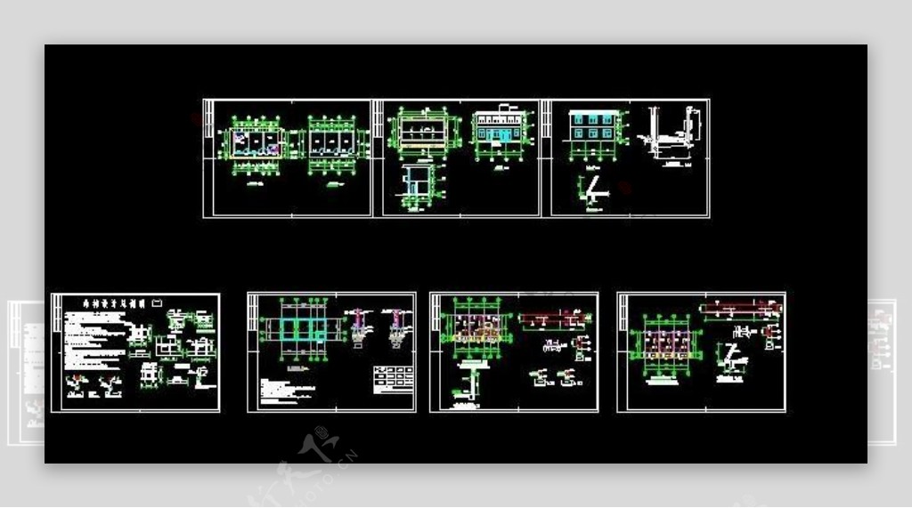 砖混结构二层办公楼建筑施工图附带结构图