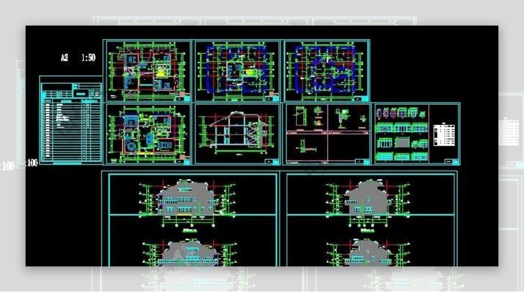 农村自建双拼坡屋顶小别墅设计图带车库nbsp16x12