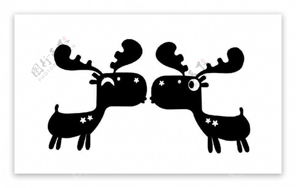 情侣圣诞小鹿图片