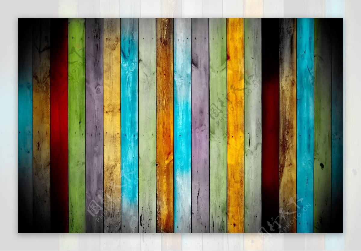 木板条彩色背景图片
