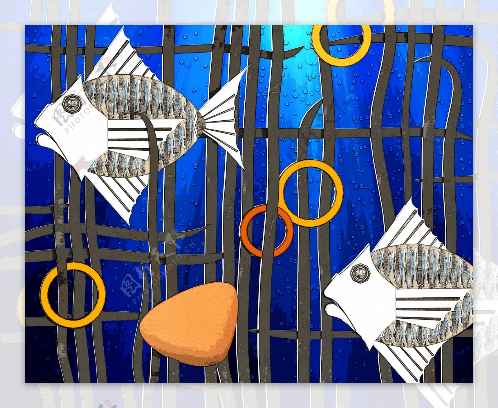 鱼的艺术装饰板