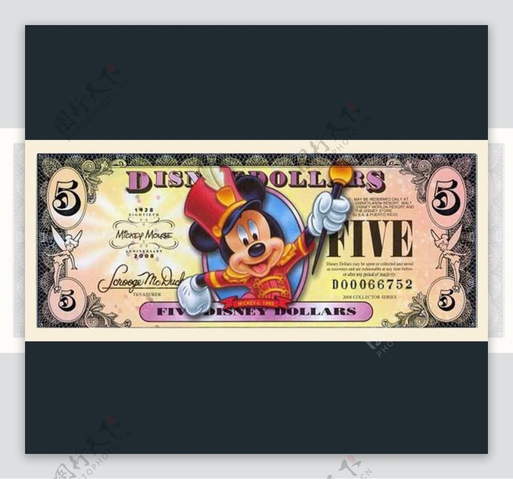 迪士尼纪念币5元正图片