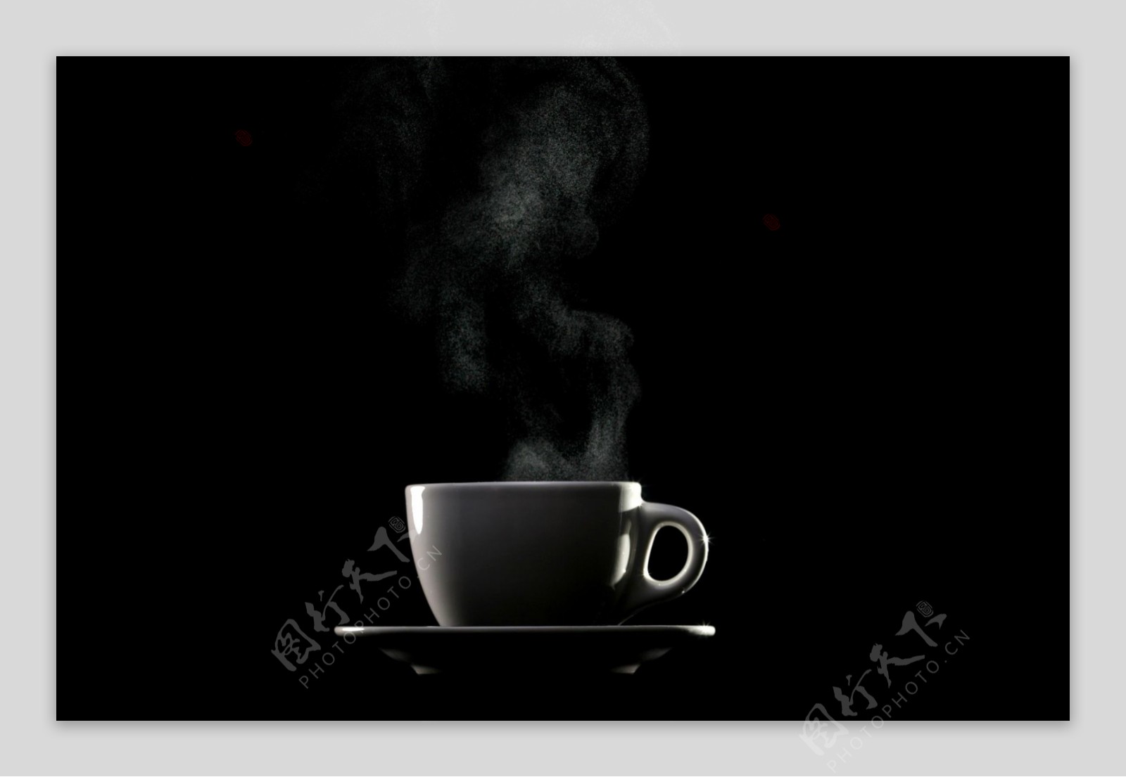 热气茶杯黑色咖啡杯