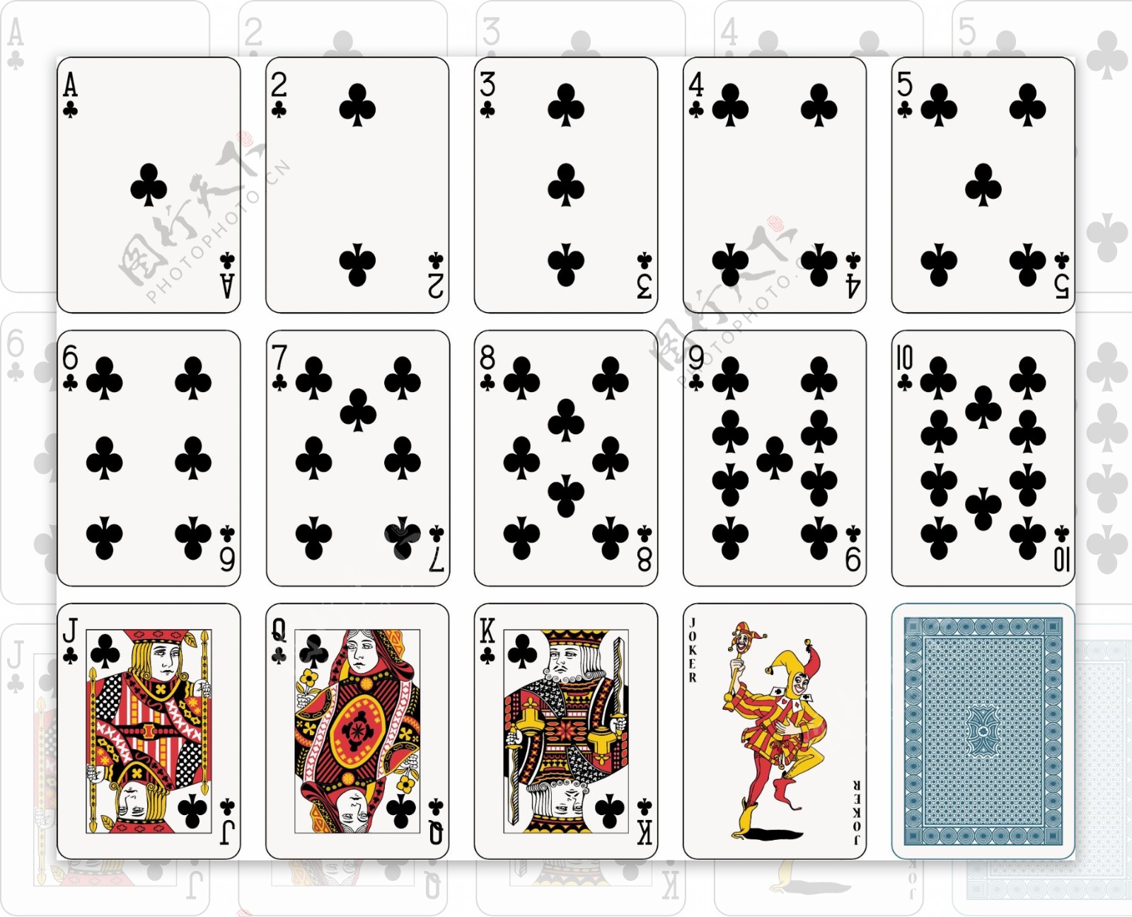 扑克牌纸牌矢量图下载
