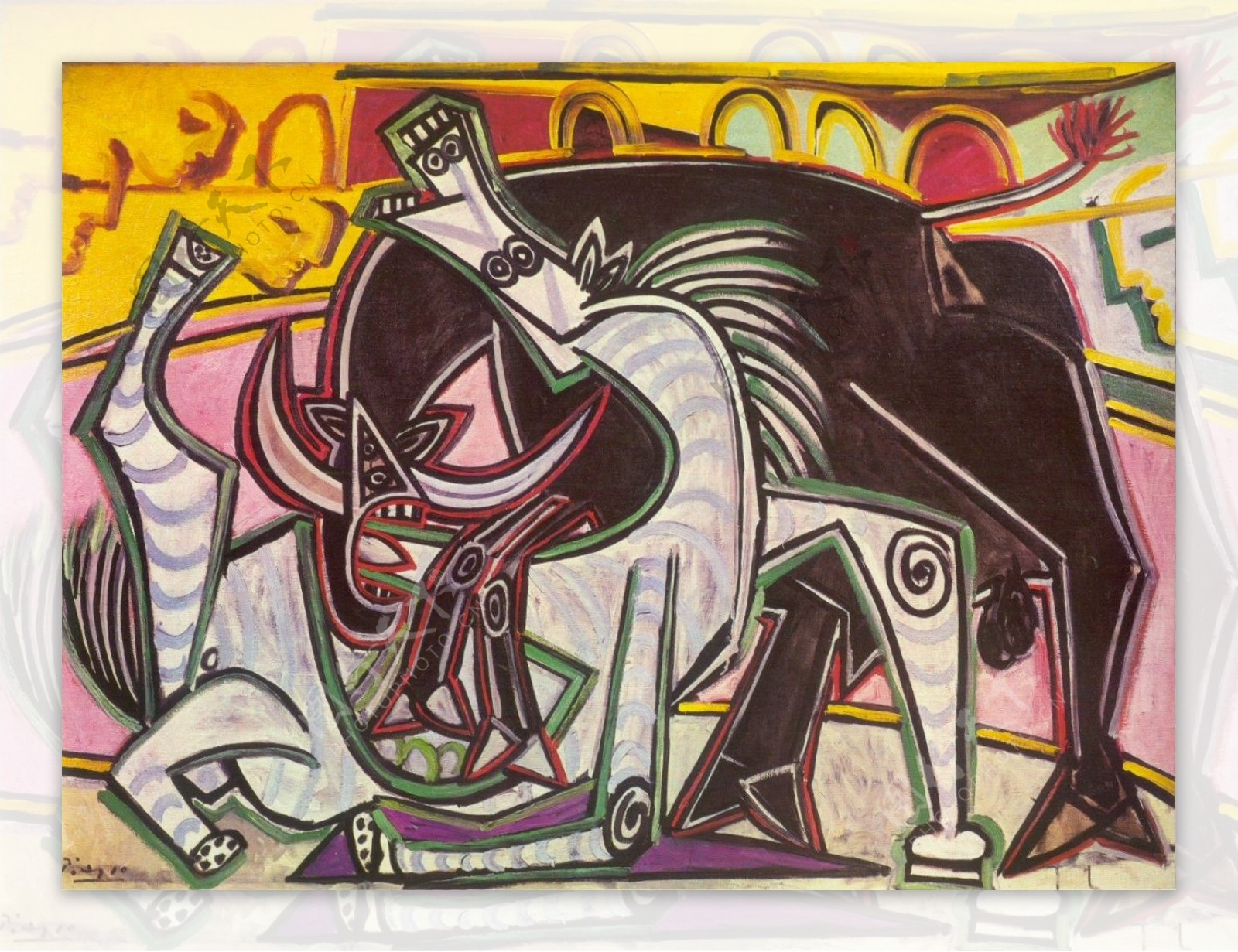 1934CoursesdetaureauxCorrida1西班牙画家巴勃罗毕加索抽象油画人物人体油画装饰画
