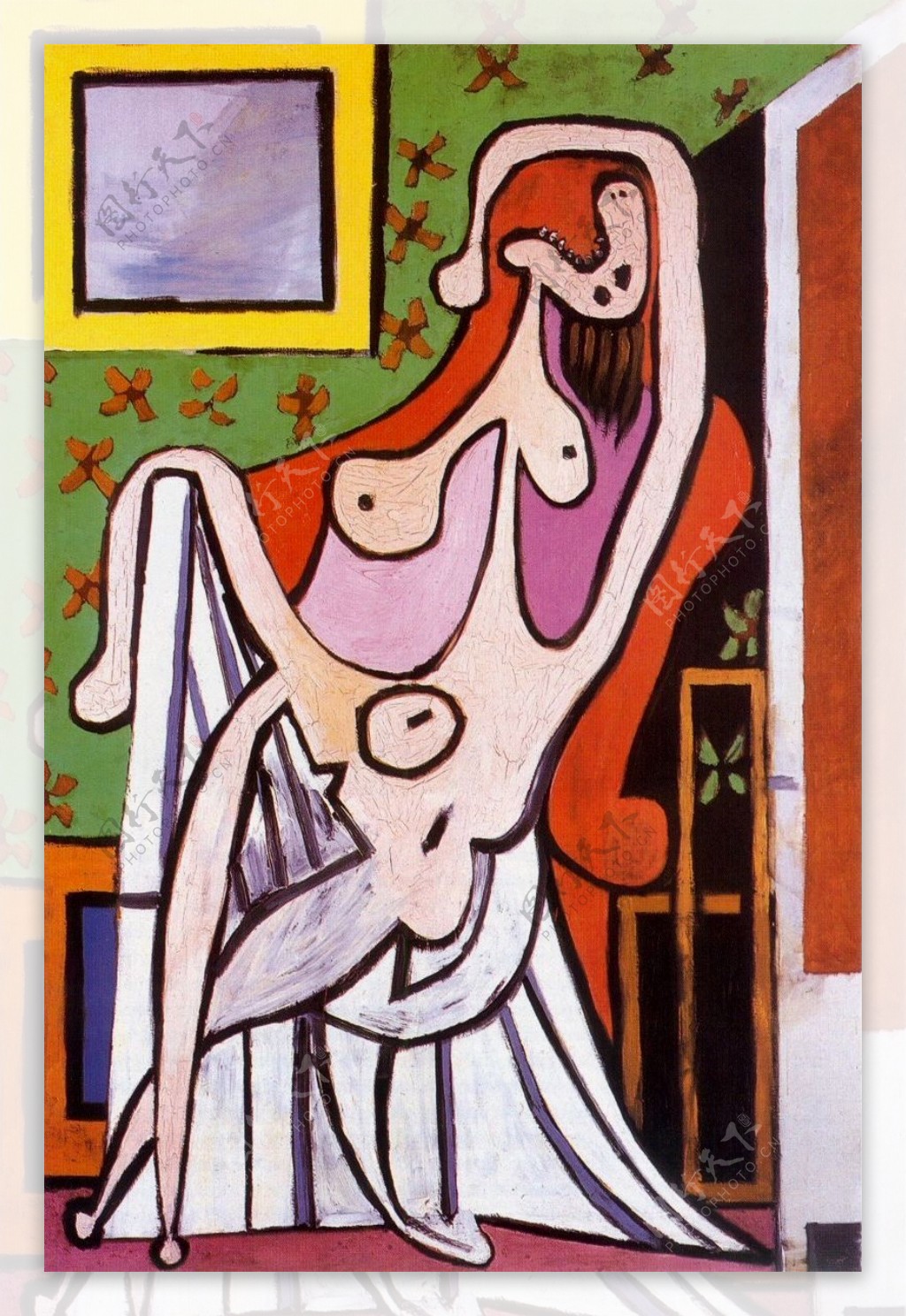 1929Grandnuaufauteuilrouge西班牙画家巴勃罗毕加索抽象油画人物人体油画装饰画
