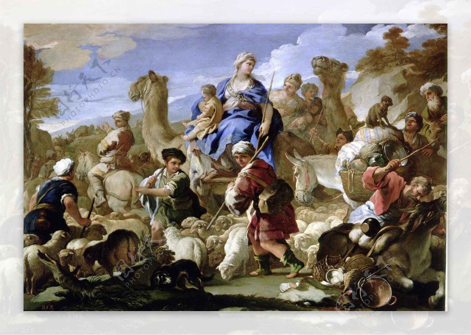 GiordanoLucaViajedeJacobaCanaanCa.1687意大利画家卢卡焦尔达诺FaPresto人物油画装饰画