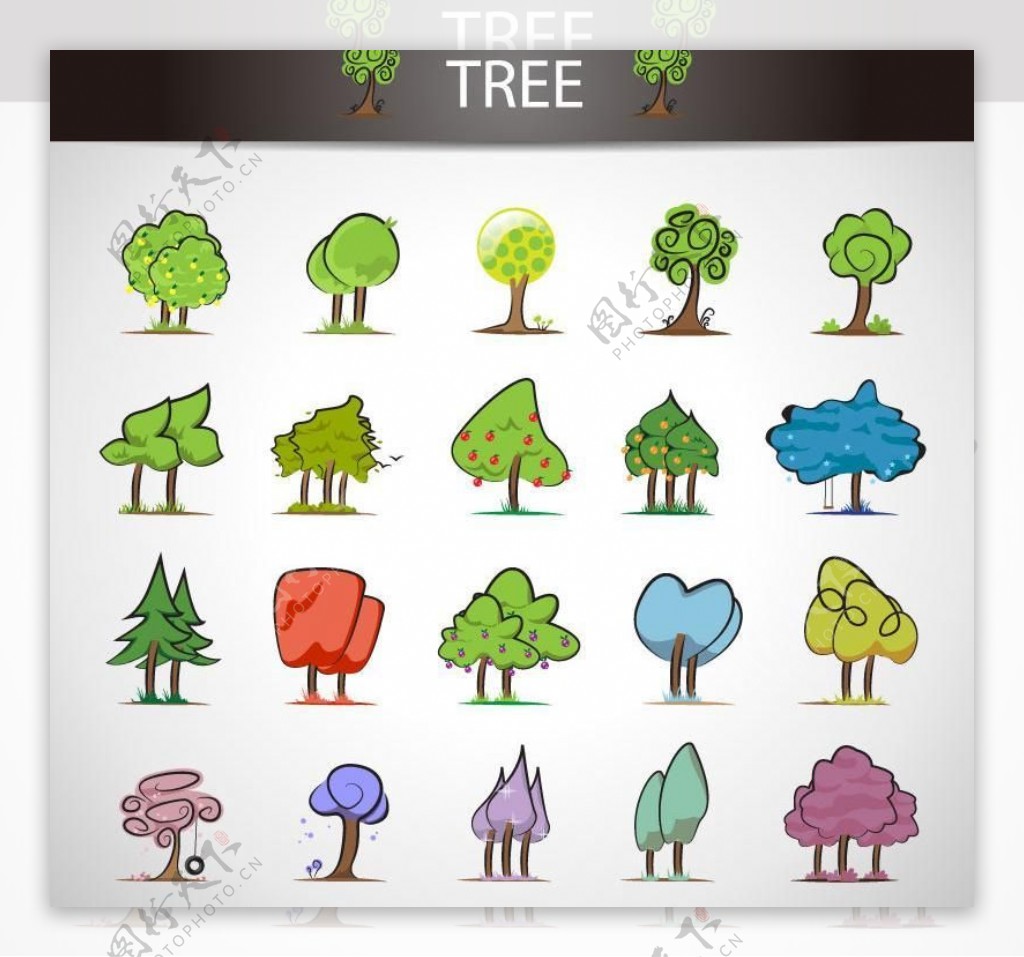 精美树木图标设计图片