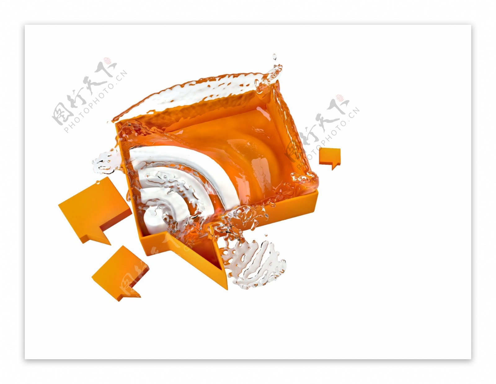 橙色格子水化艺术抽象网站素材