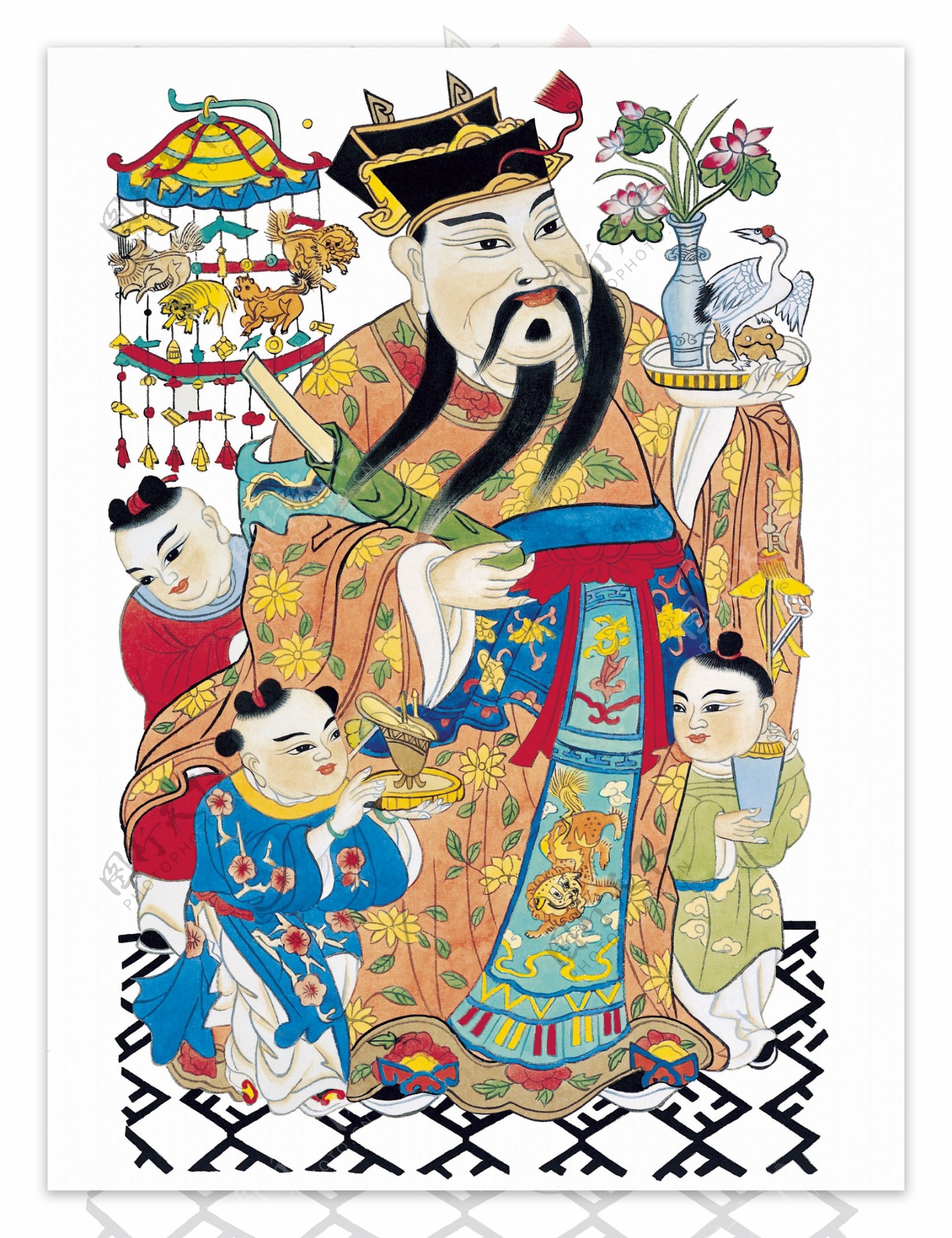 中国传统门神财神高清图片