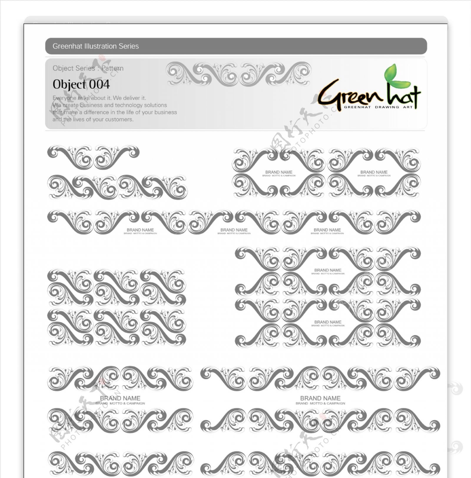 韩国花纹背景矢量素材系列边框