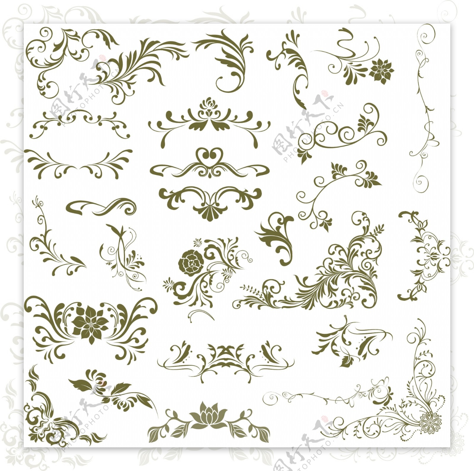 欧式古典花纹素材图片