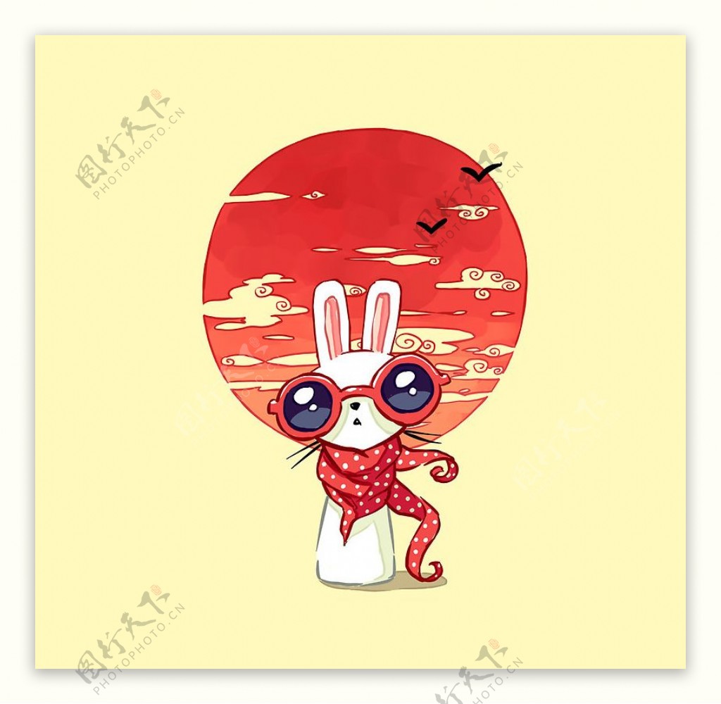 位图插画卡通动物兔子免费素材