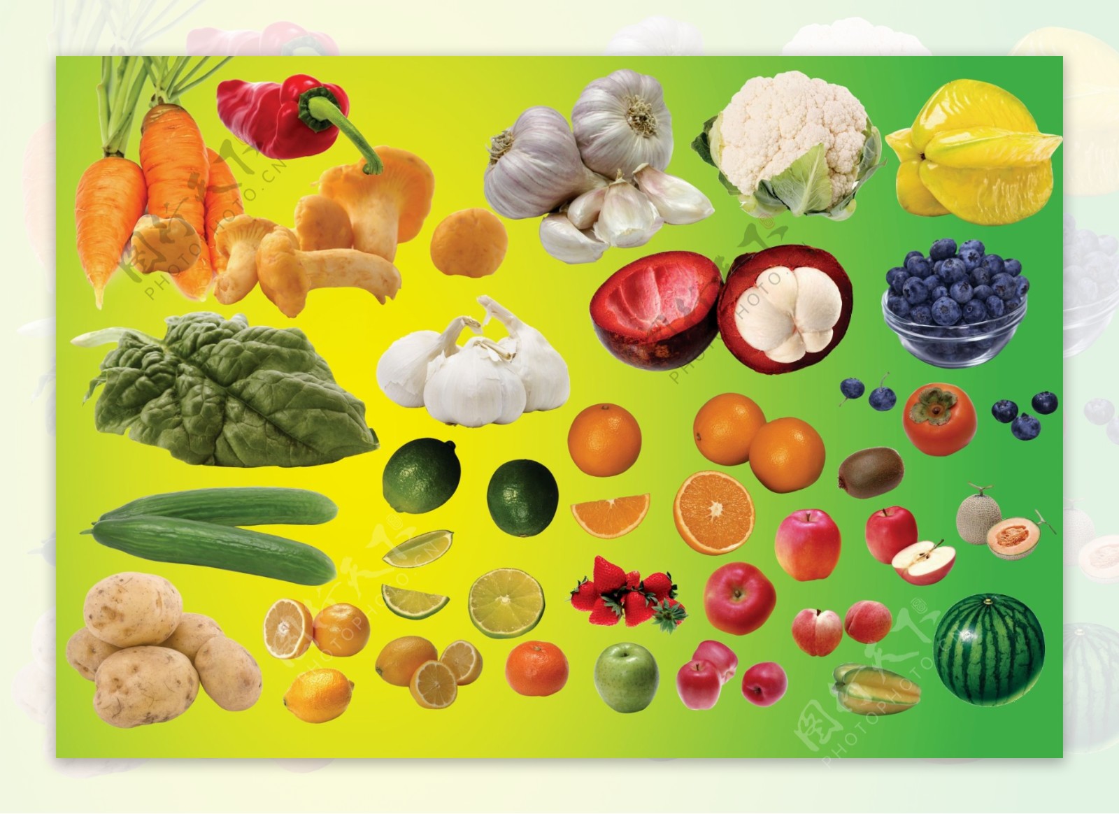 水果蔬菜PS分层素材图片