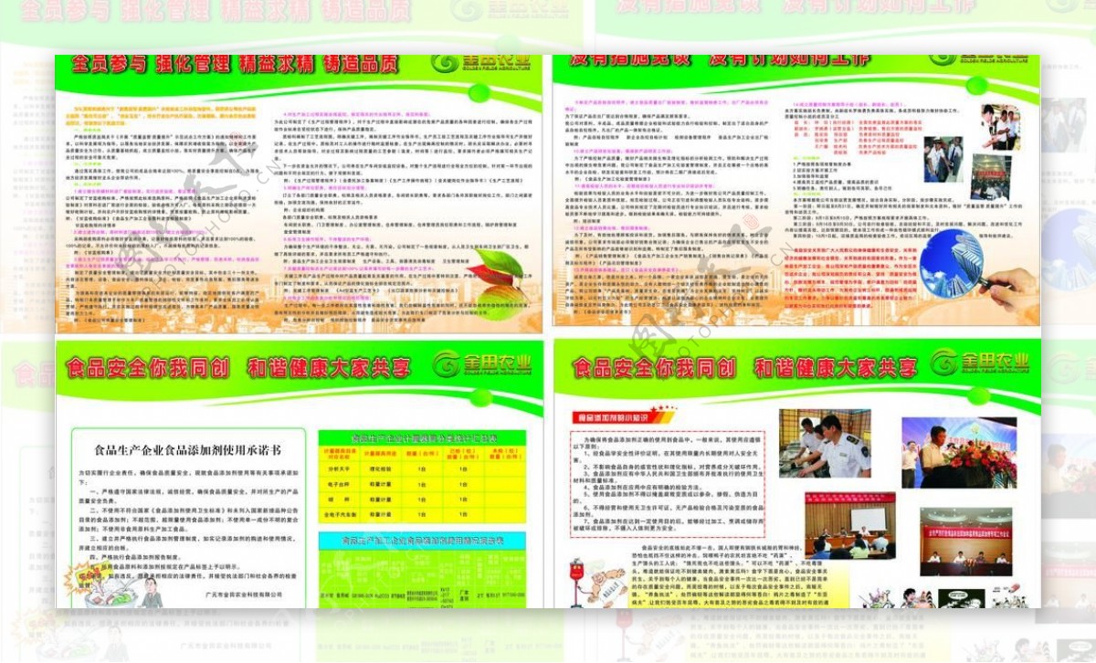 金田农业食品质量展板图片
